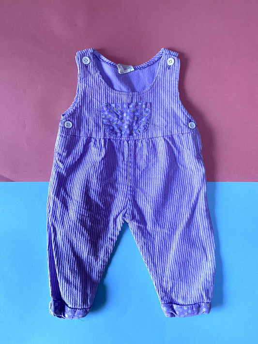 Salopette vintage velours côtelé LILAS