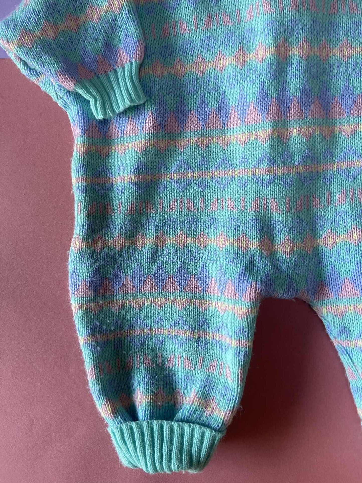 Combi maille vintage PASTEL bébé