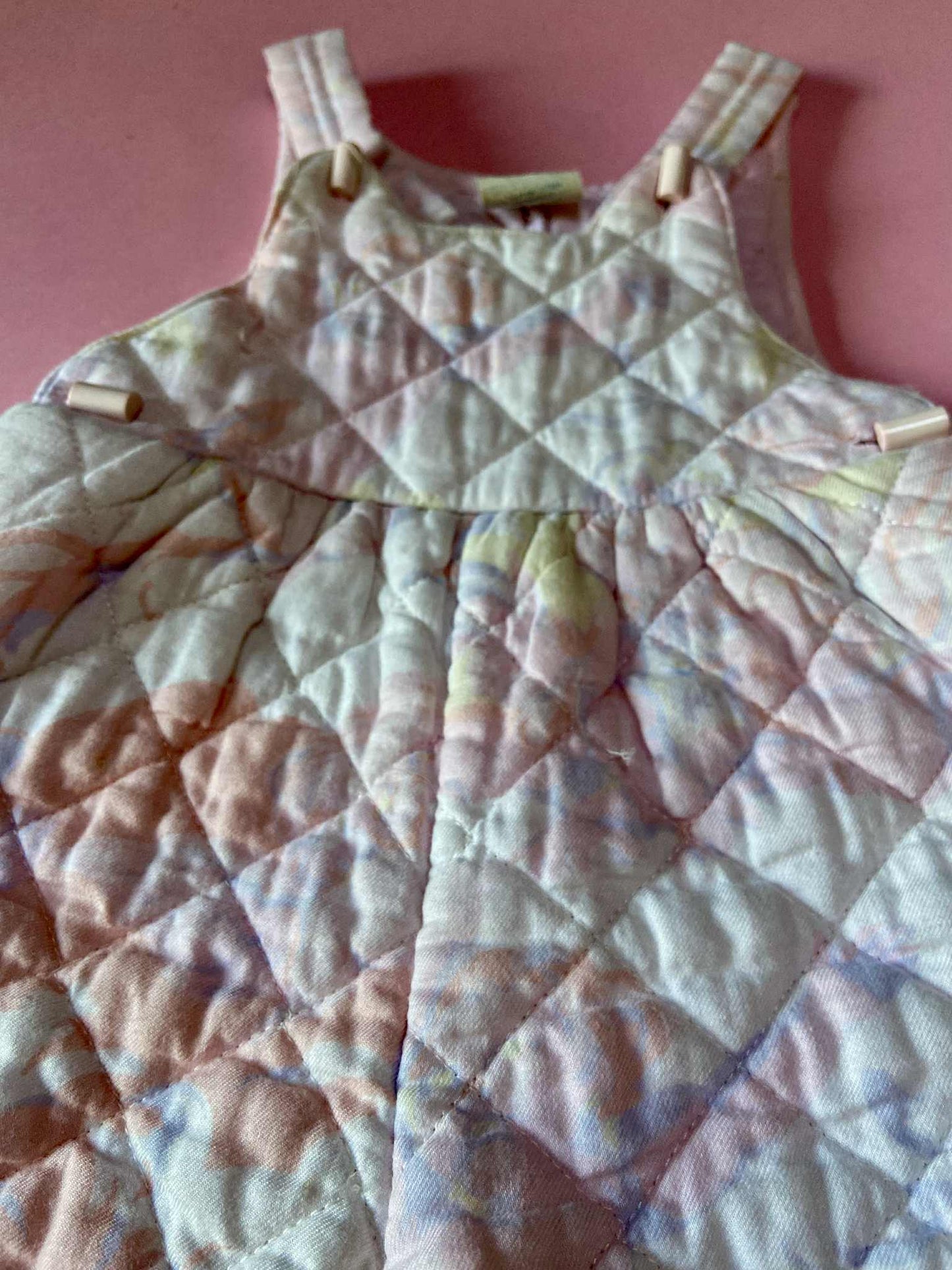 Salopette vintage gaufrée PASTEL