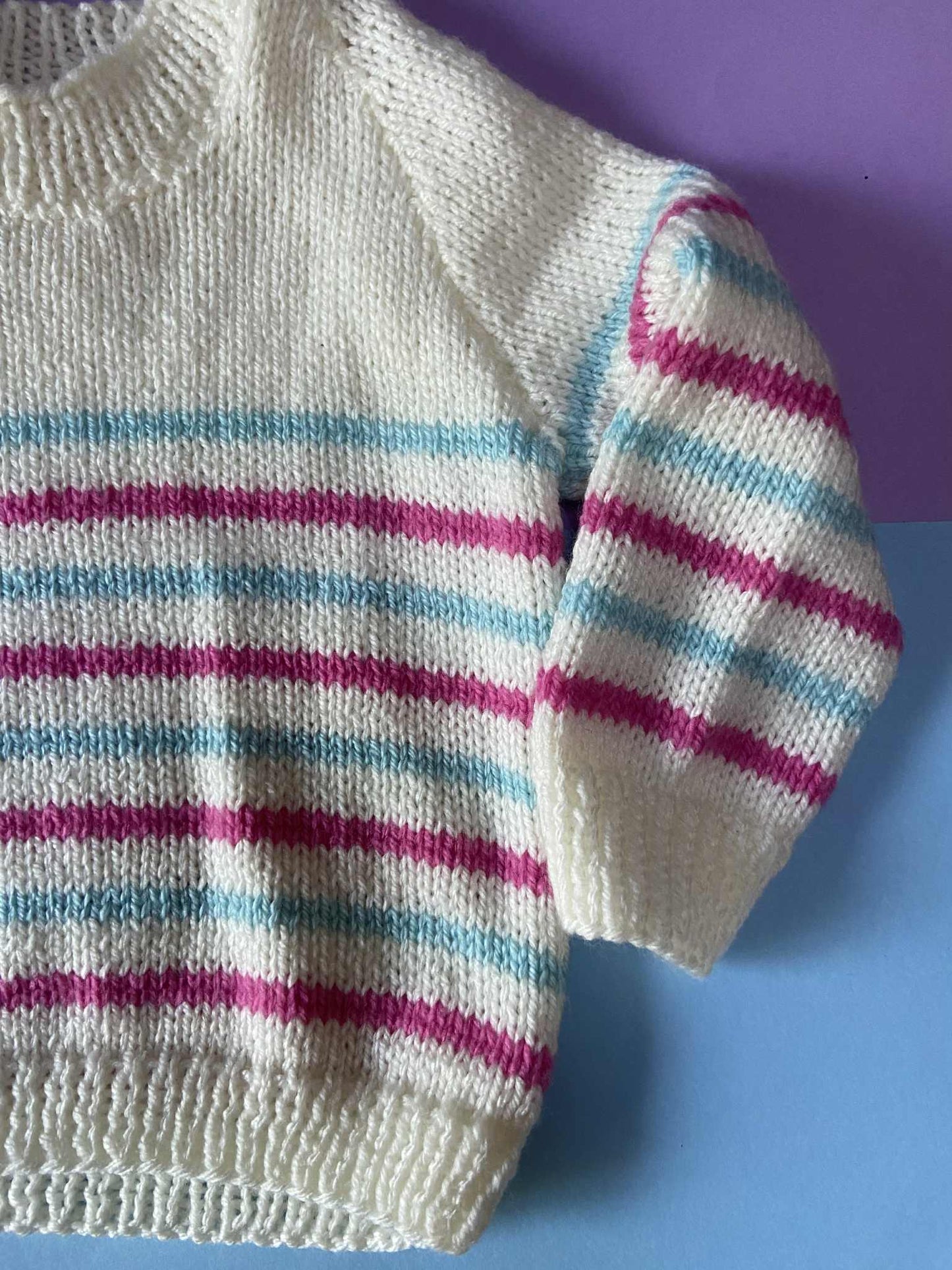 Pull maille vintage RAYURES pastel