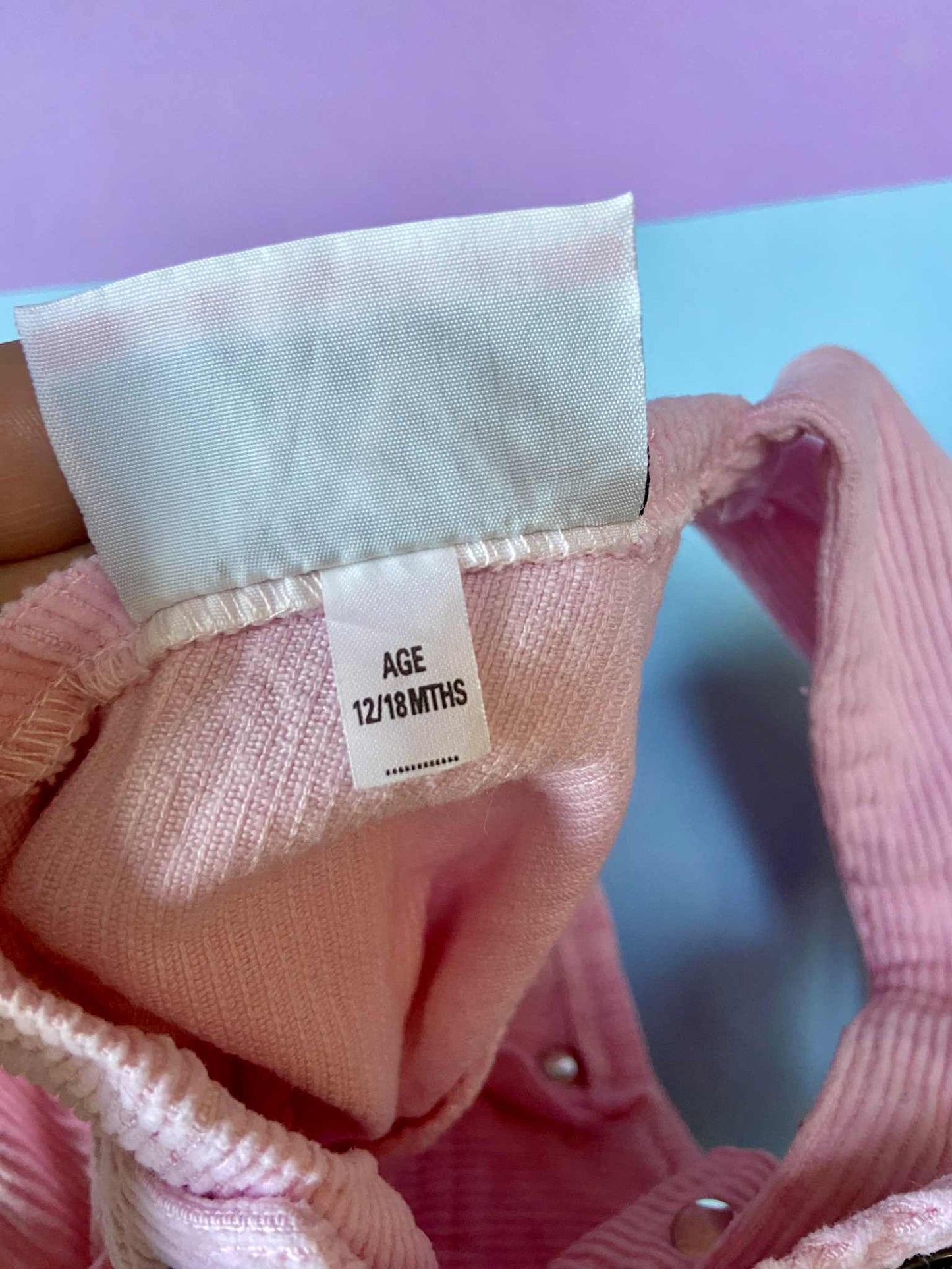 Salopette velours côtelé ROSE BONBON