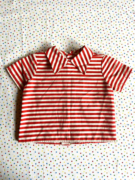Haut vintage bebe col pointu RAYURES