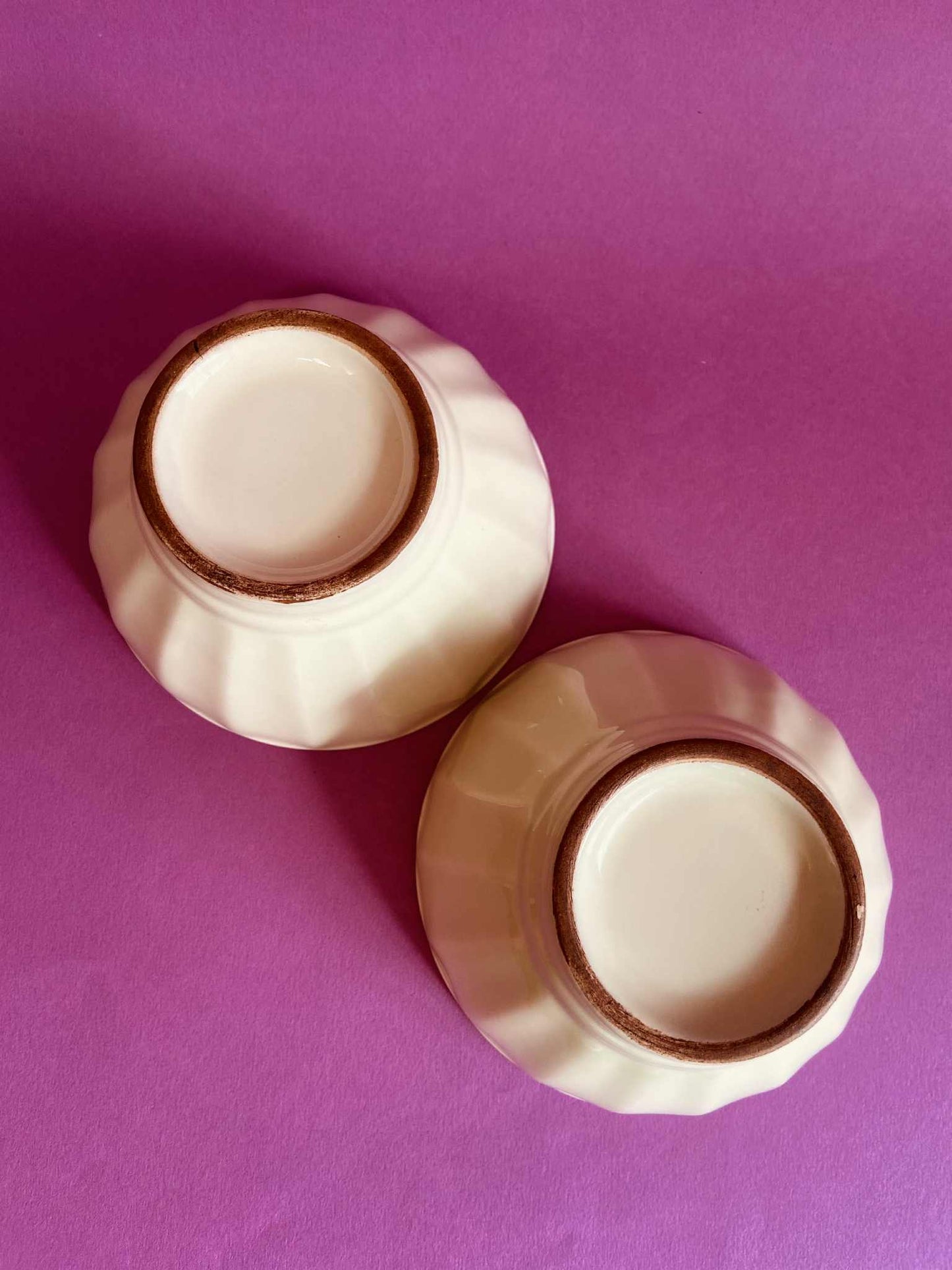 Lot de 2 petits bols côtelés VERT AMANDE