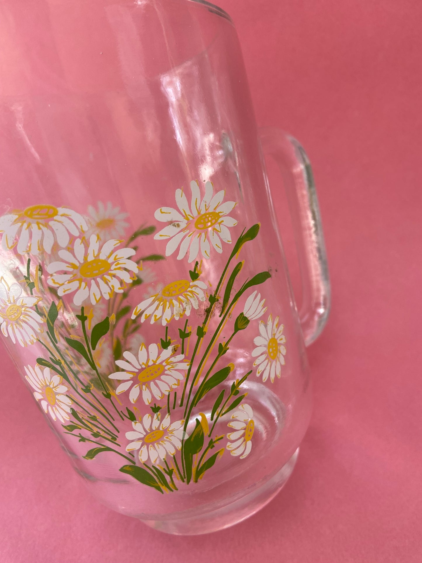 Pichet en verre vintage MARGUERITES