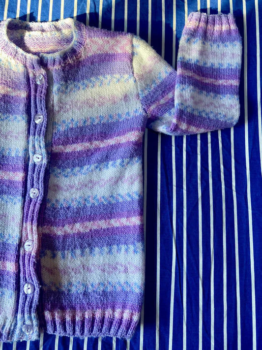 Gilet fait main vintage PASTEL