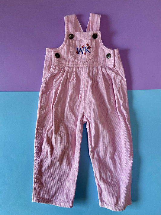 Salopette velours côtelé ROSE BONBON