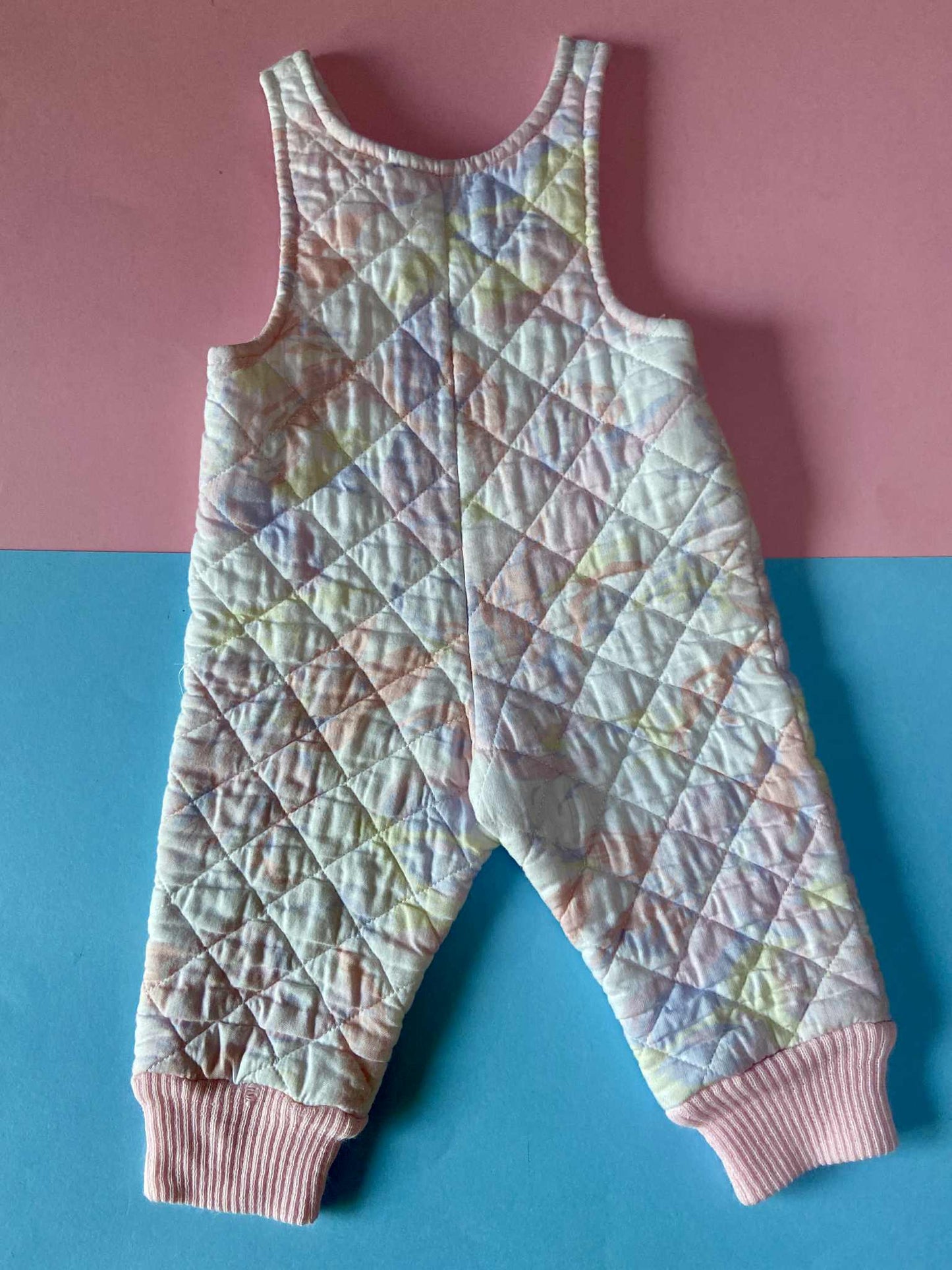 Salopette vintage gaufrée PASTEL