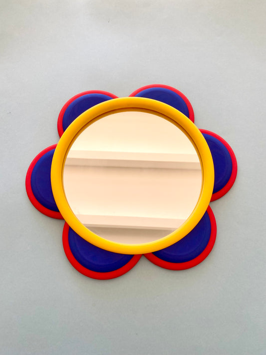 Miroir FLEUR Jaune/Bleu/Rouge