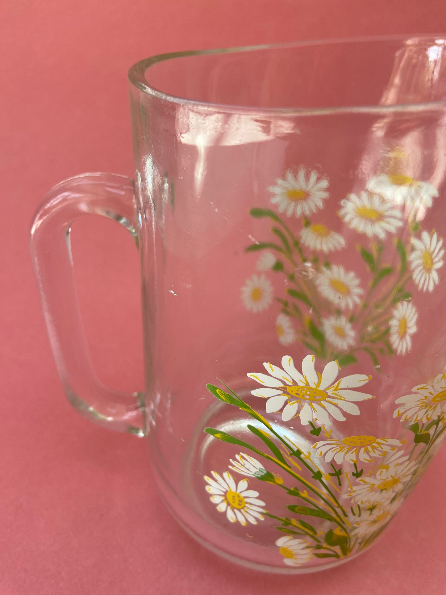 Pichet en verre vintage MARGUERITES