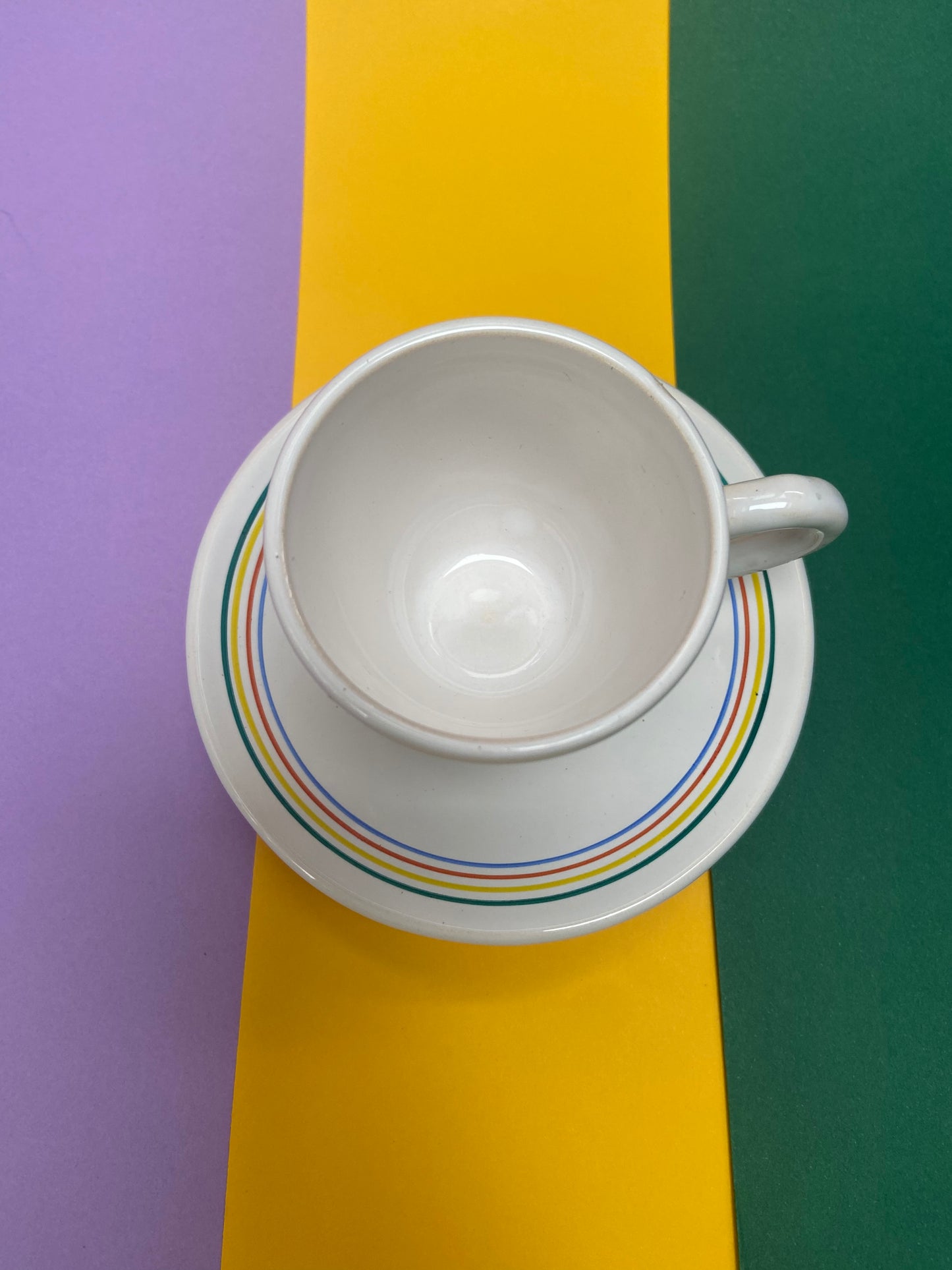 Tasse à expresso vintage Lignes couleurs primaires