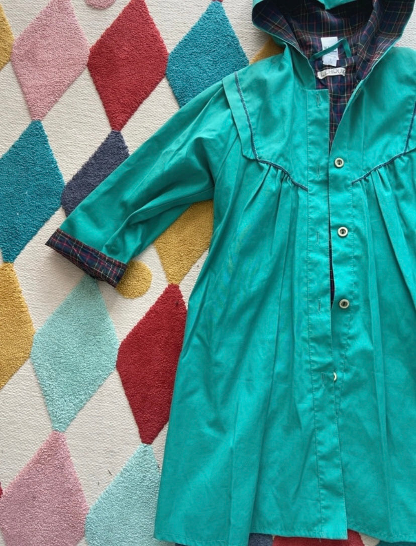 Manteau vert doublure écossaise vintage