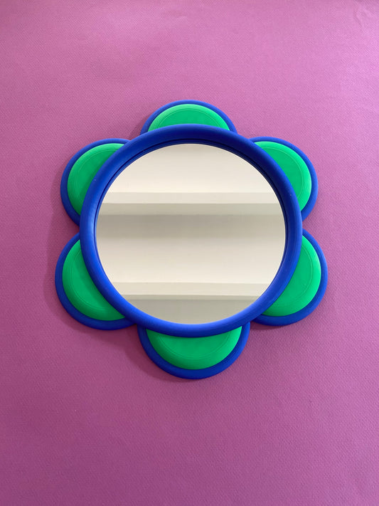 Miroir FLEUR Bl-GOÛT bleu/vert