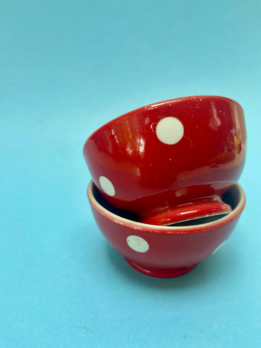 Duo de petits bols rouge à pois LONGCHAMP