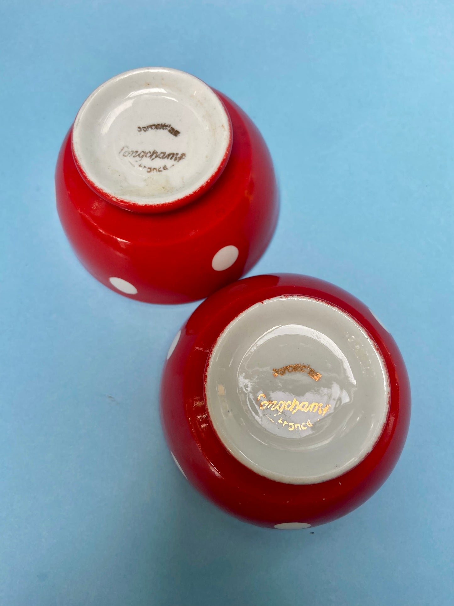 Duo de petits bols rouge à pois LONGCHAMP
