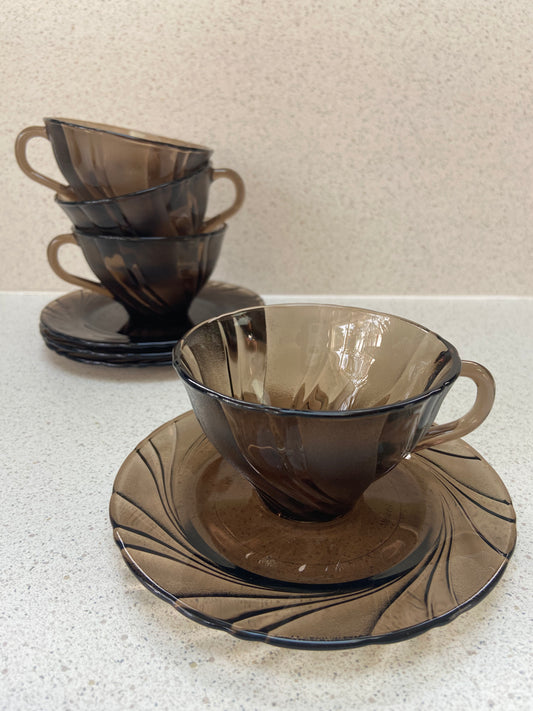 Tasse et sous tasse Vereco fumé TWIST