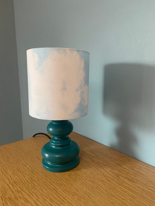 Lampe Créa CHACH pied bleu canard abat-jour CIEL