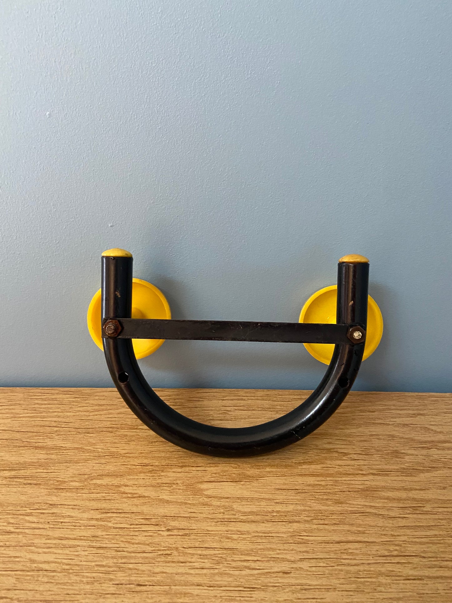 Patère métal vintage 2 accroches JAUNE