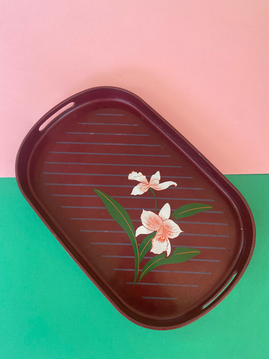 Plateau plastique vintage JONQUILLES
