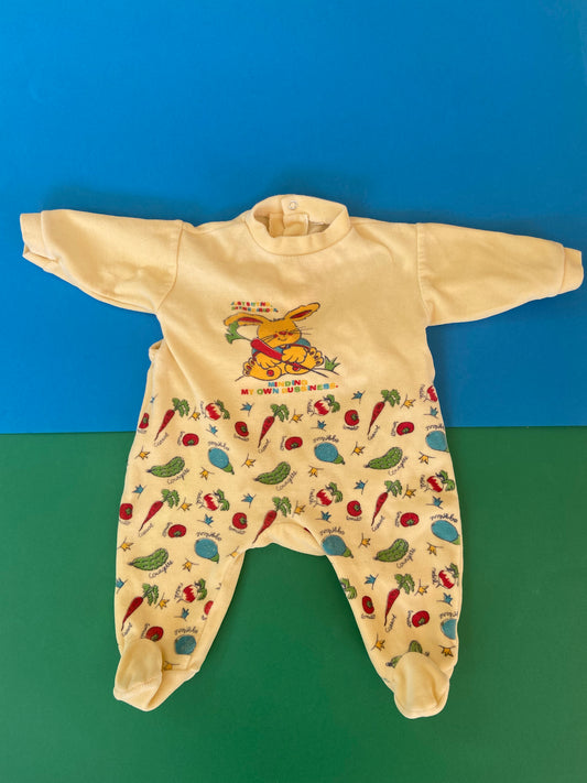 Pyjama velours vintage LAPIN LÉGUMES