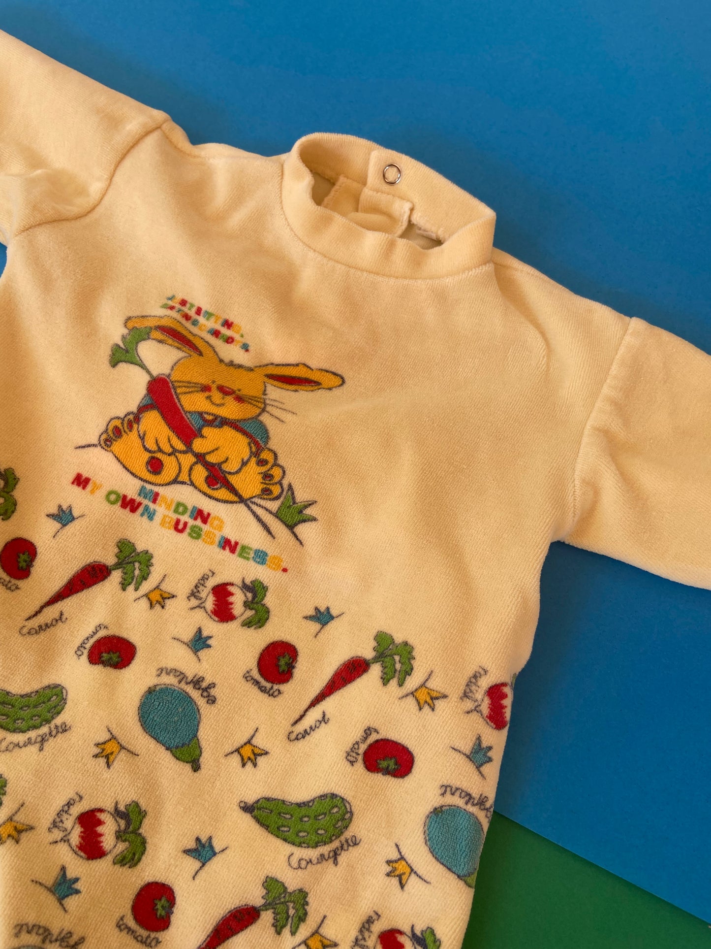Pyjama velours vintage LAPIN LÉGUMES