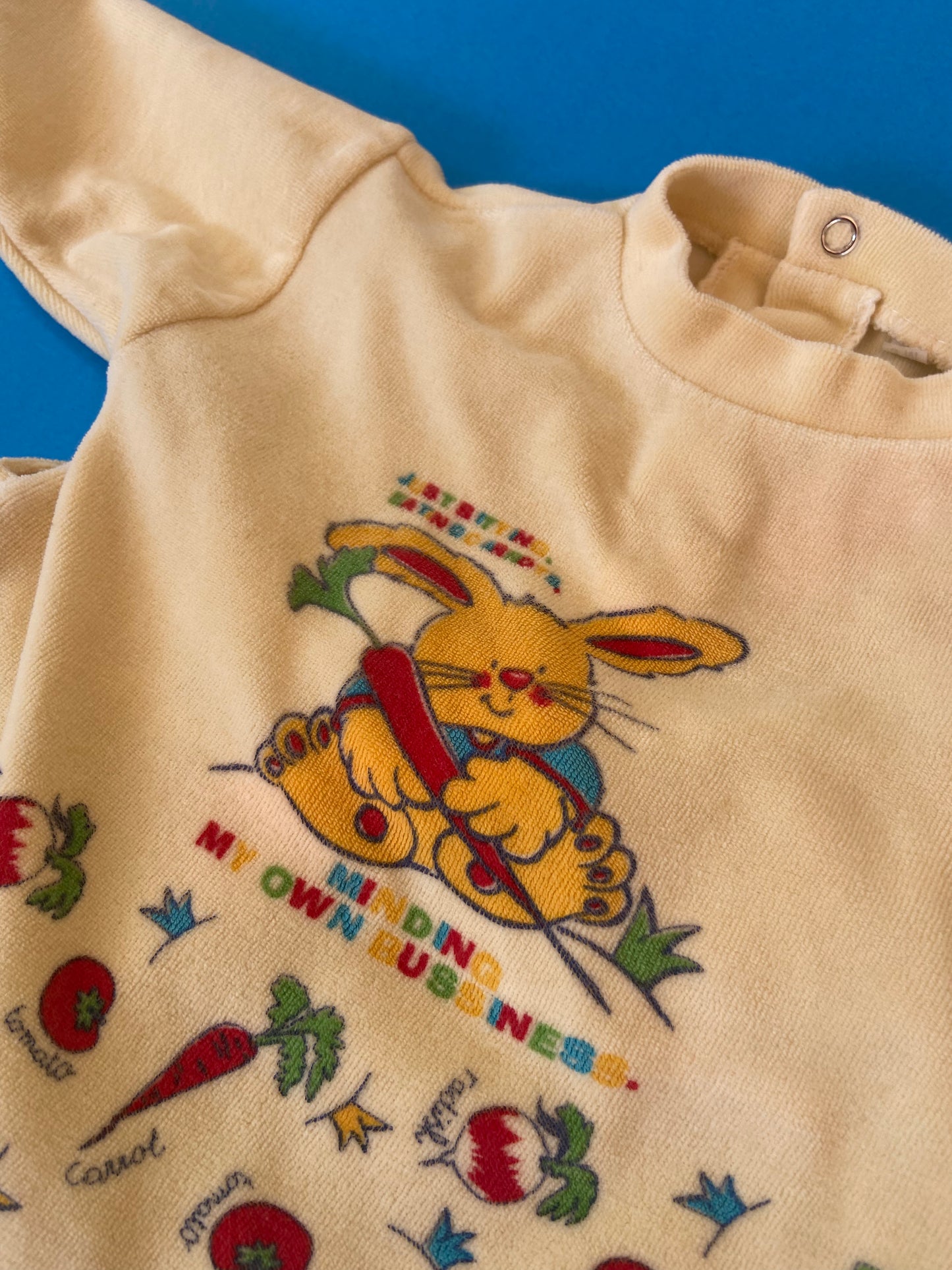Pyjama velours vintage LAPIN LÉGUMES