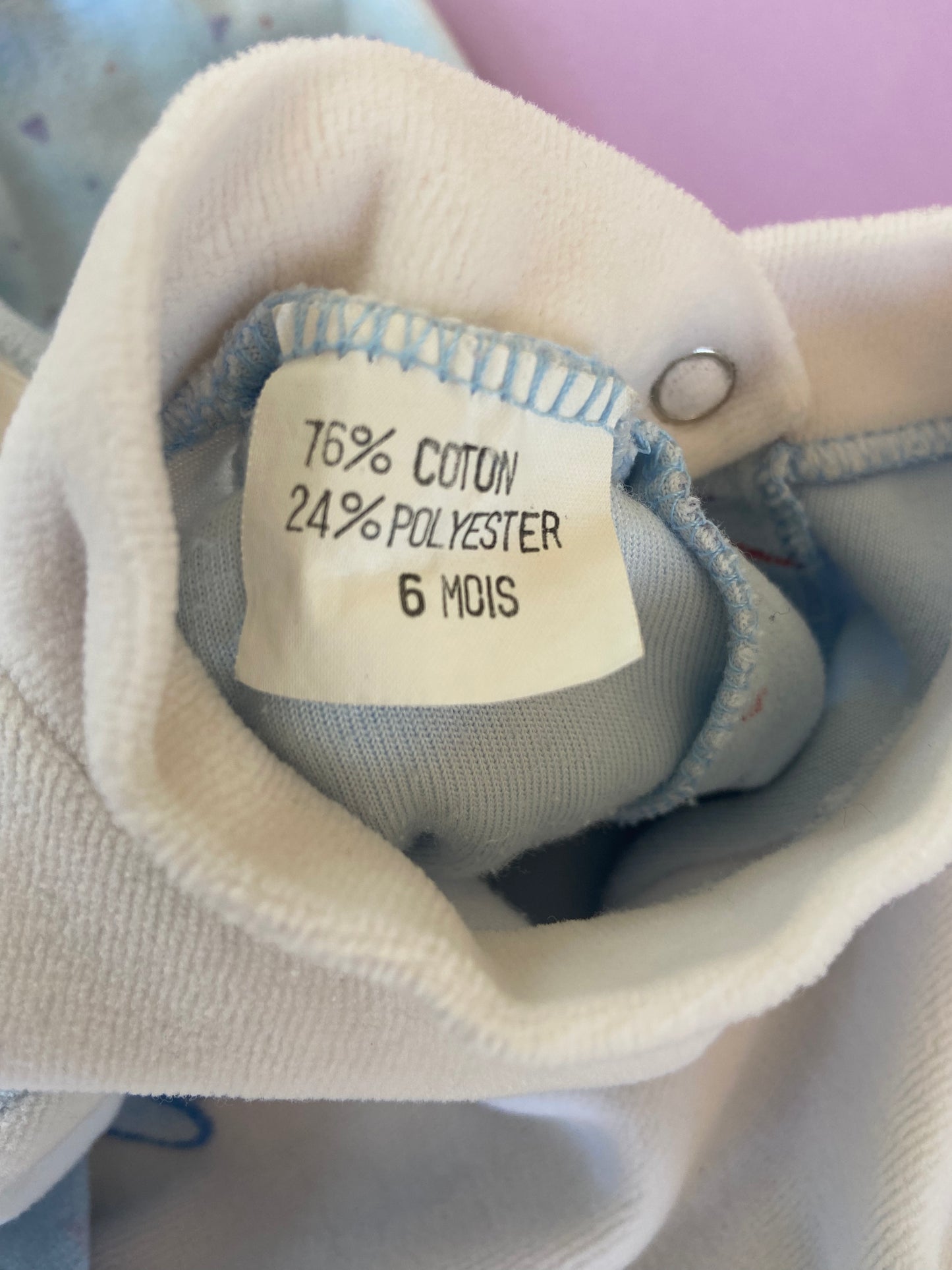 Pyjama velours vintage LAPIN BLEU