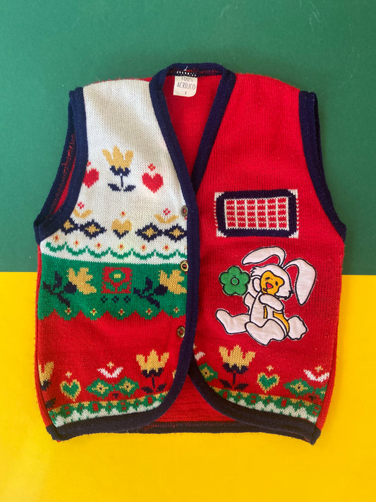 Gilet sans manche vintage TRICOT LAPIN