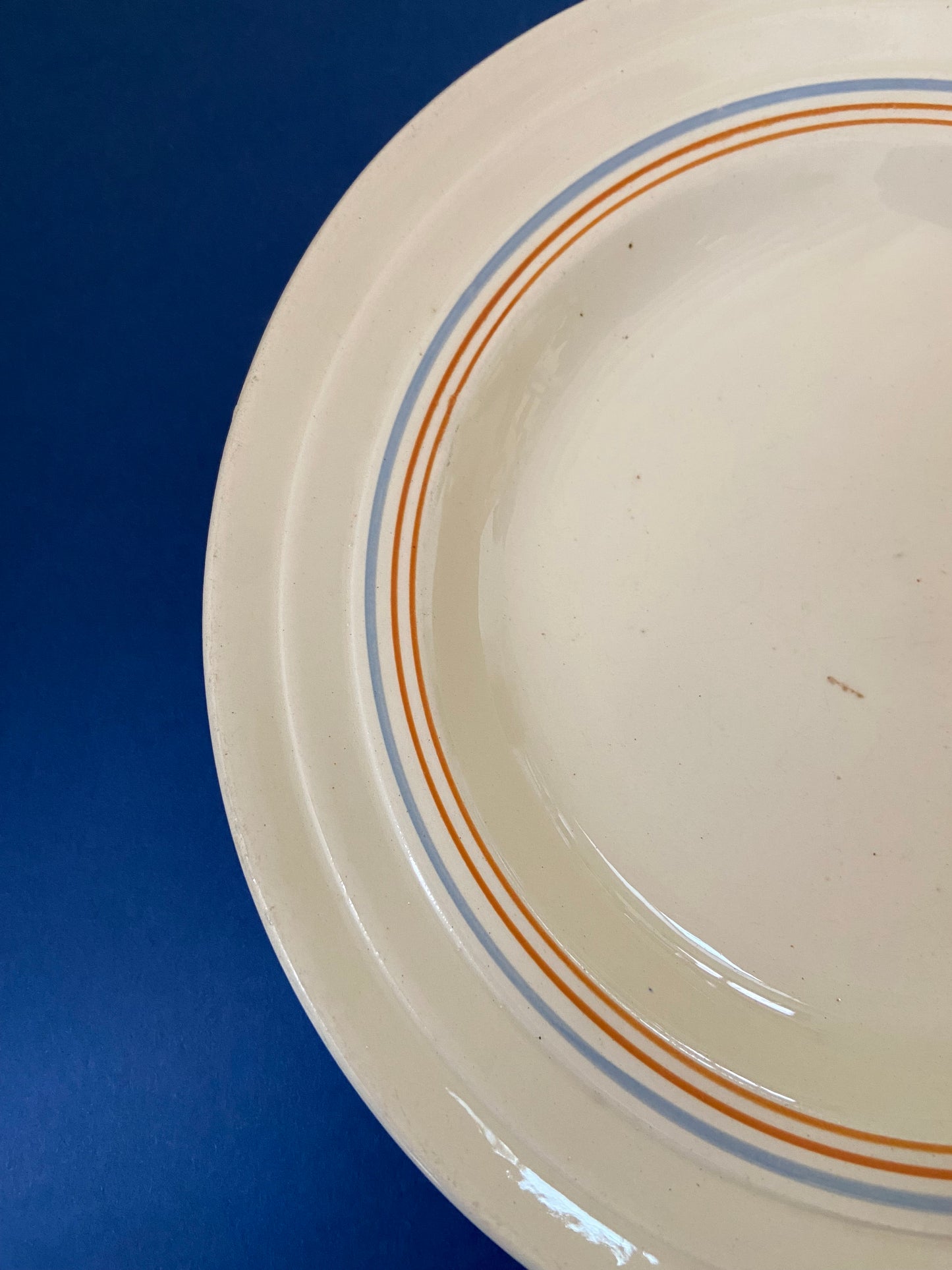 Deep plate SKY BLUE/ORANGE lines