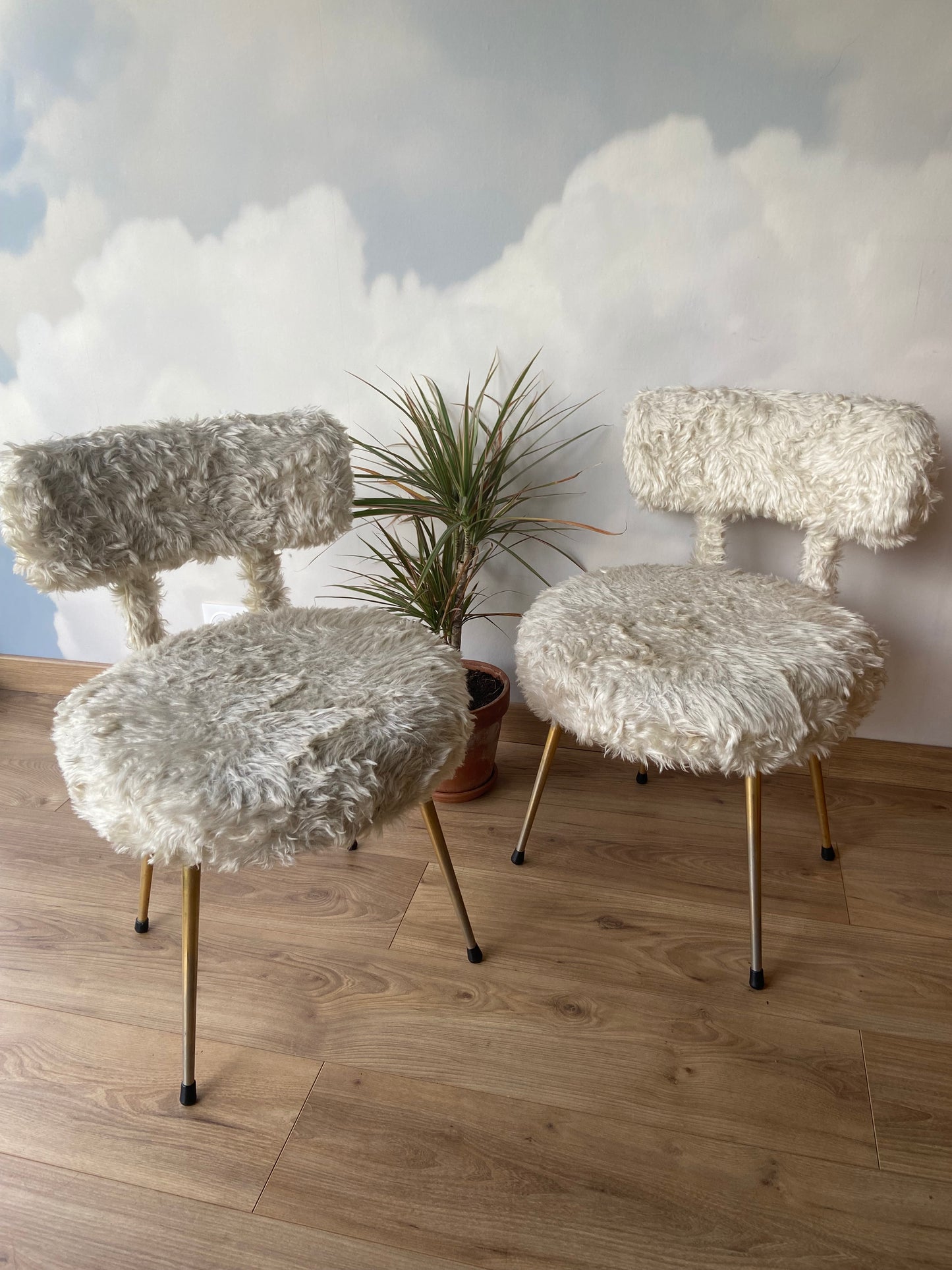 Chaise moumoute vintage type PELFRAN
