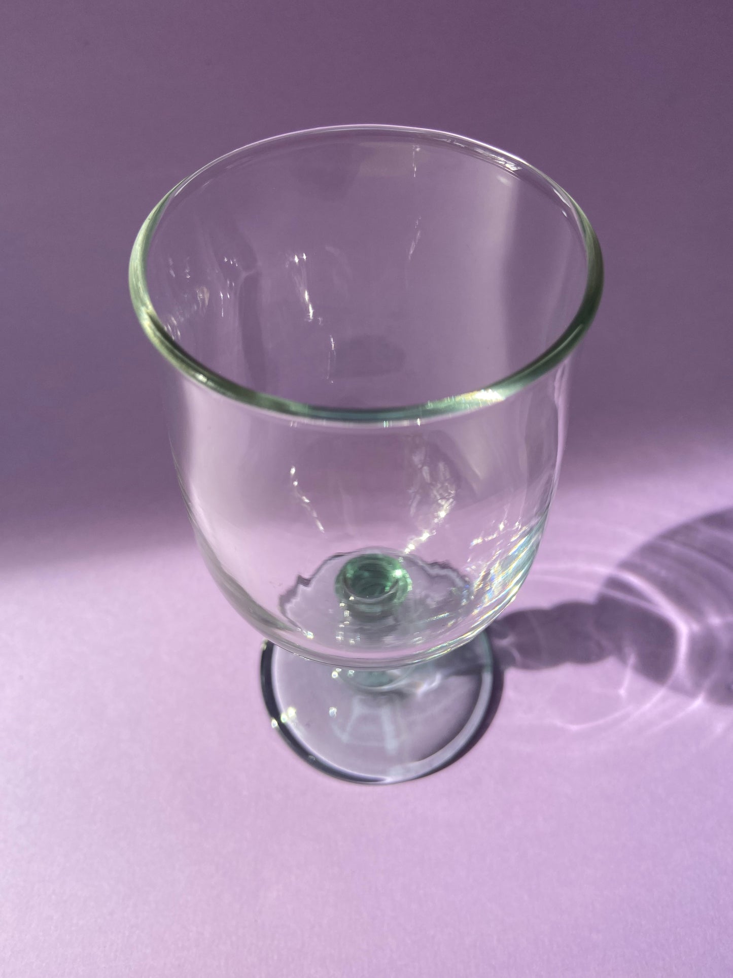 Blue/Green Ribbed Stemmed Glass