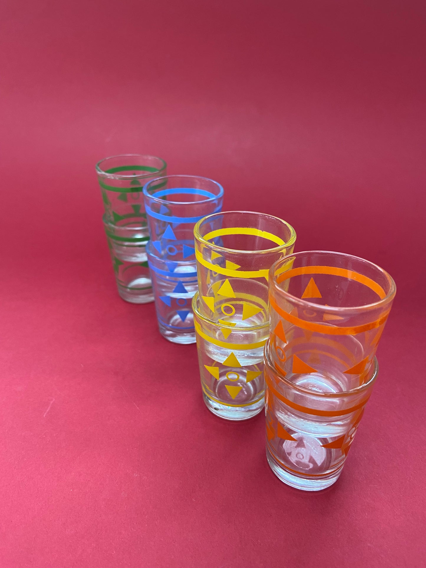 Lot 8 verres à Shot motif géométrique