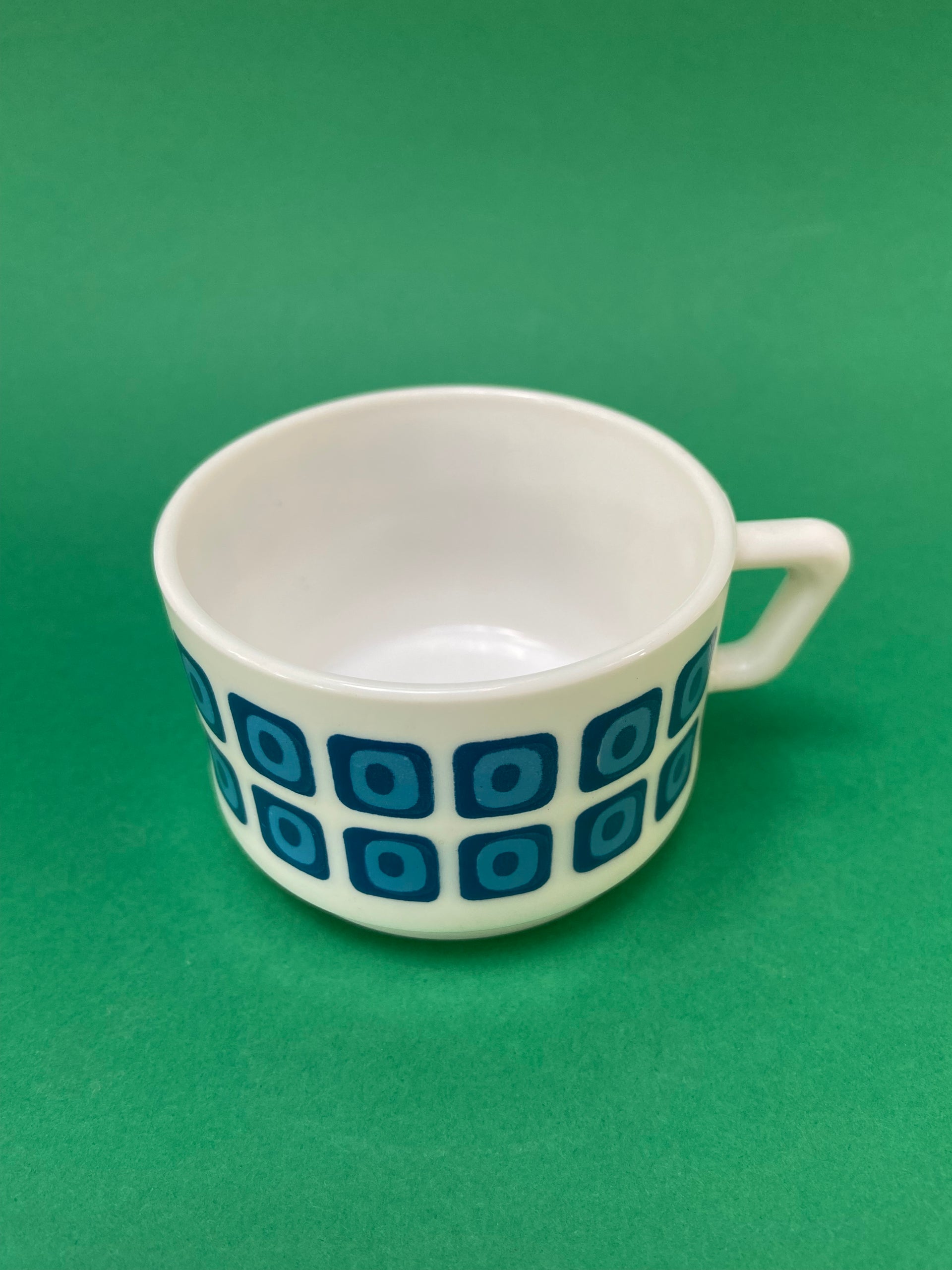 Lot De 6 Tasses à Café ARCOPAL Motif SQUARE - 7,5 Cm - Très Bel état