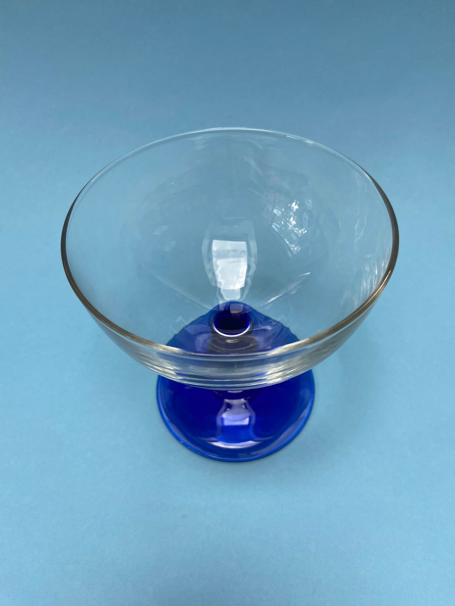 BLUE glass dessert cup