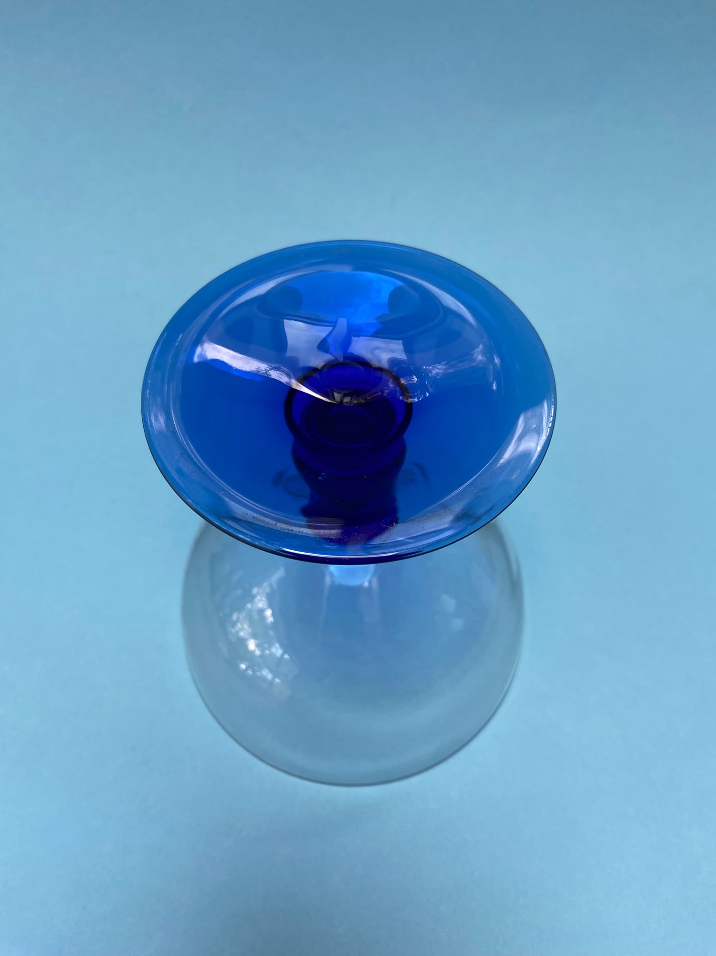 BLUE glass dessert cup