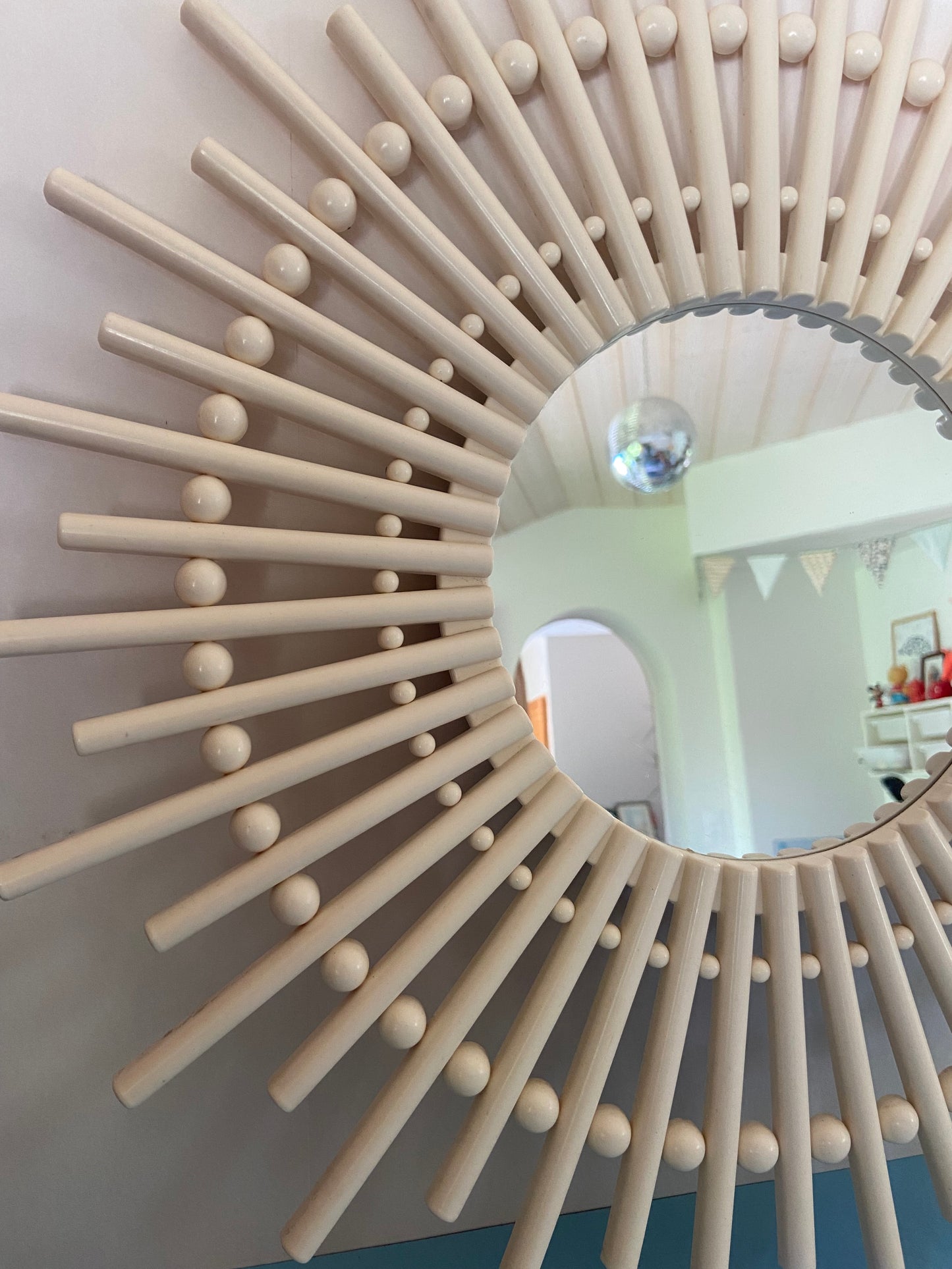 Miroir vintage plastique BLANC CASSÉ