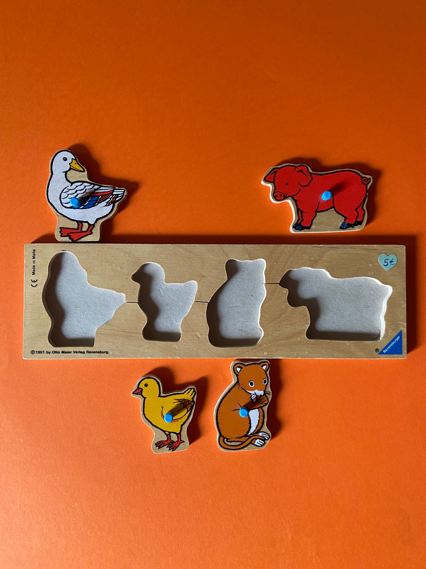 Small wooden puzzle RAVENSBURGER 1991 Animals
