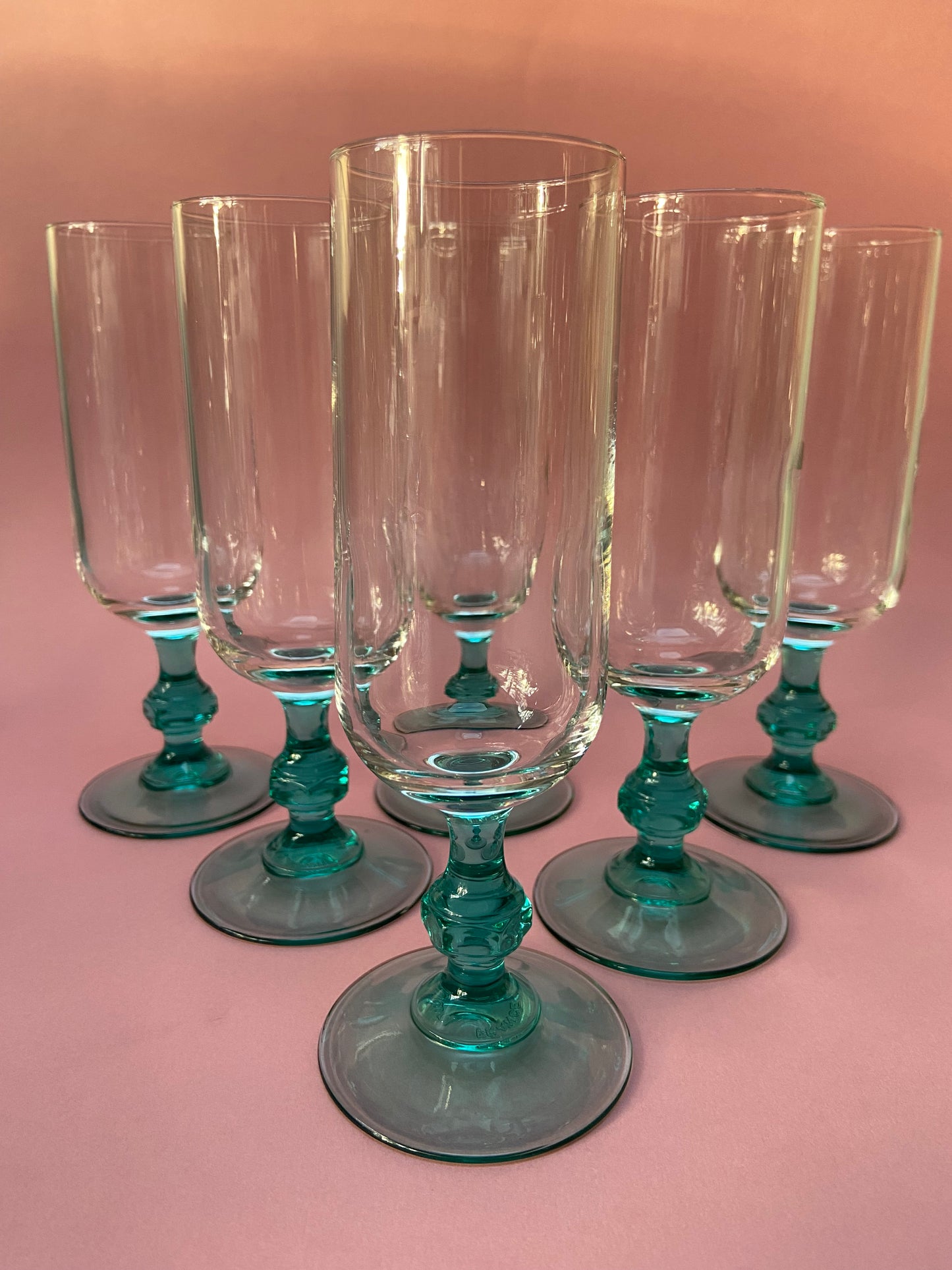 LUMINARC stemmed glass with turquoise foot