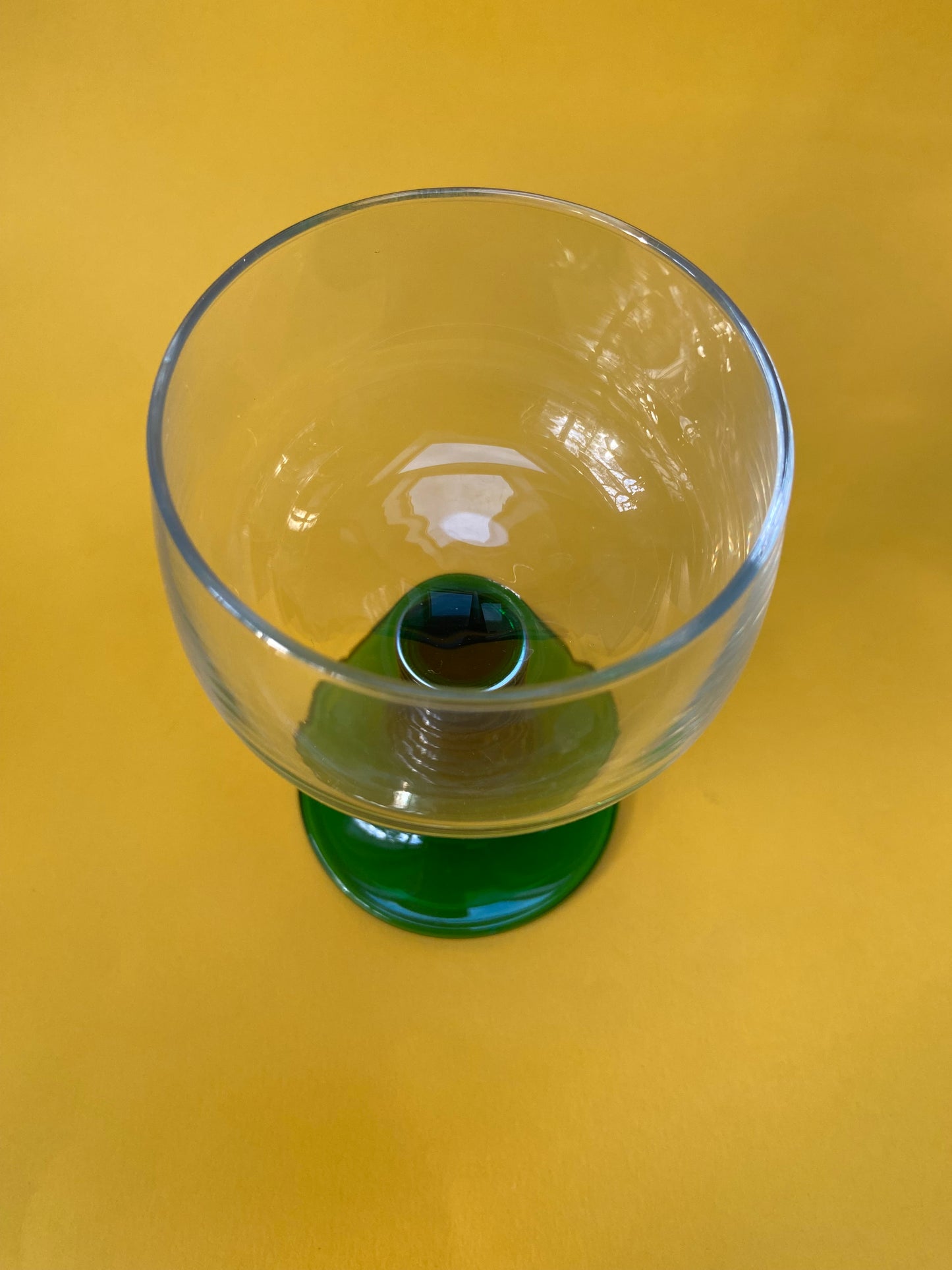 LUMINARC Ribbed Green Stemmed Glass