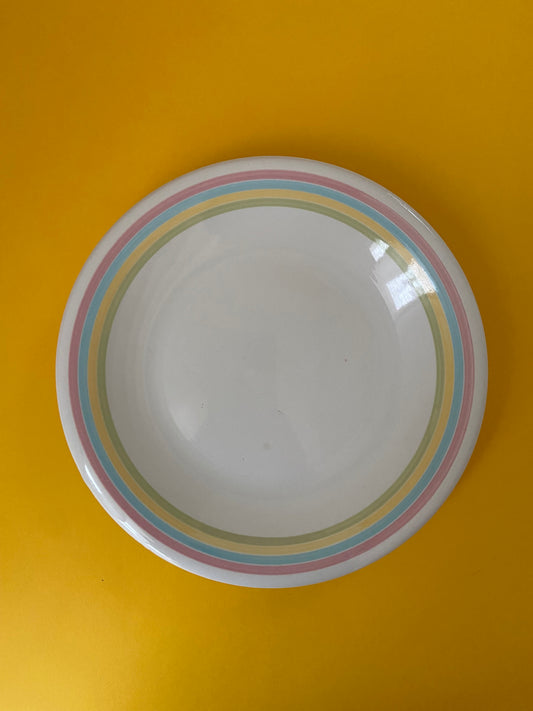 Assiette à dessert lignes PASTEL