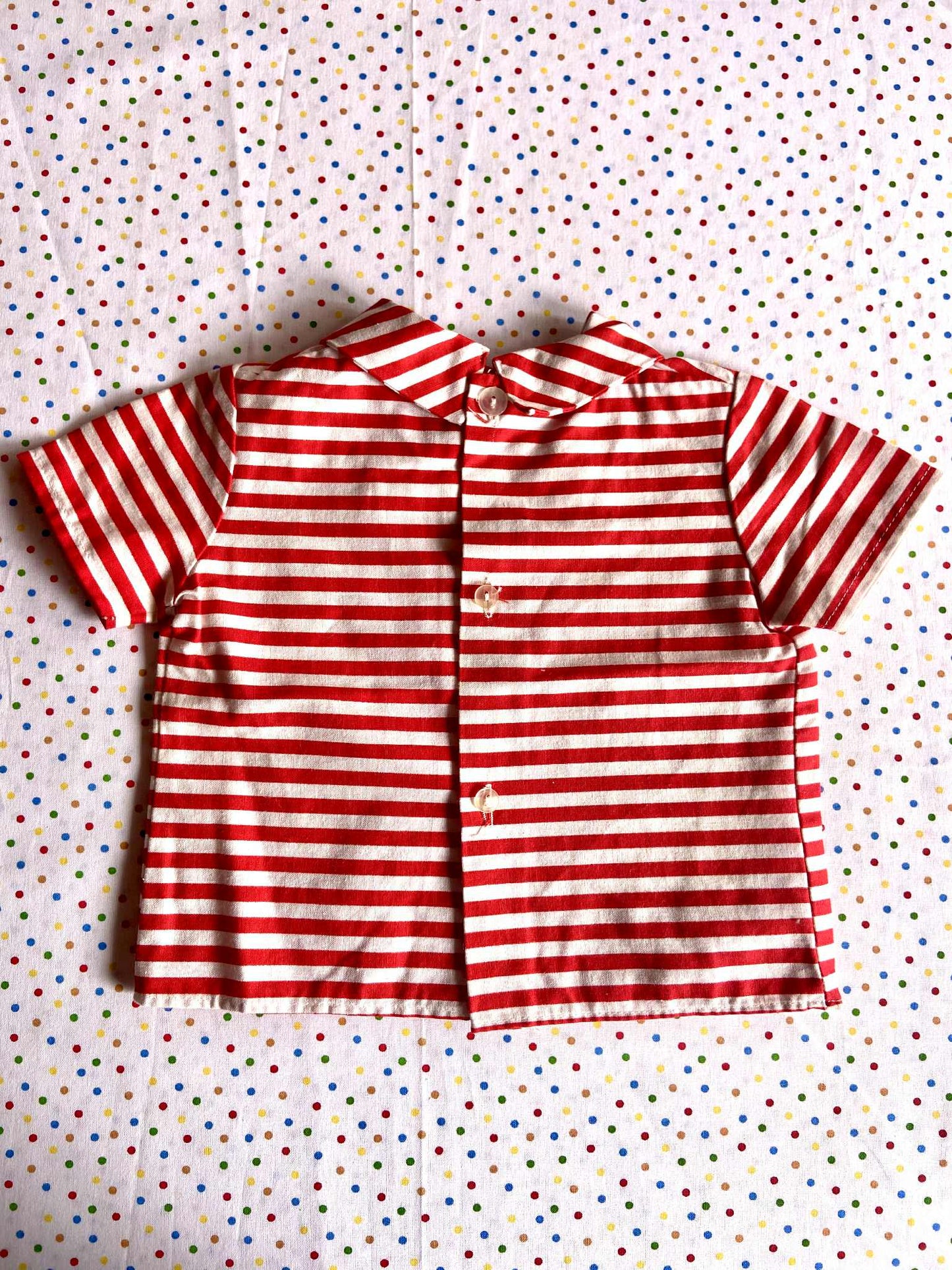 Haut vintage bebe col pointu RAYURES