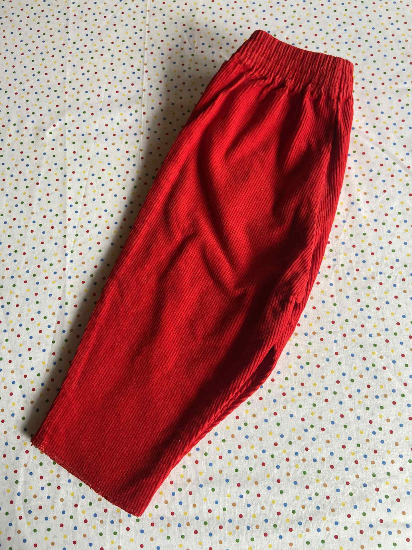 Pantalon vintage velours côtelé ROUGE