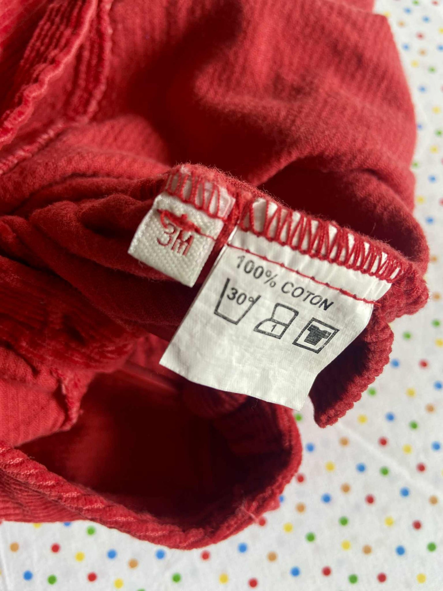 salopette velours côtelé ROUGE