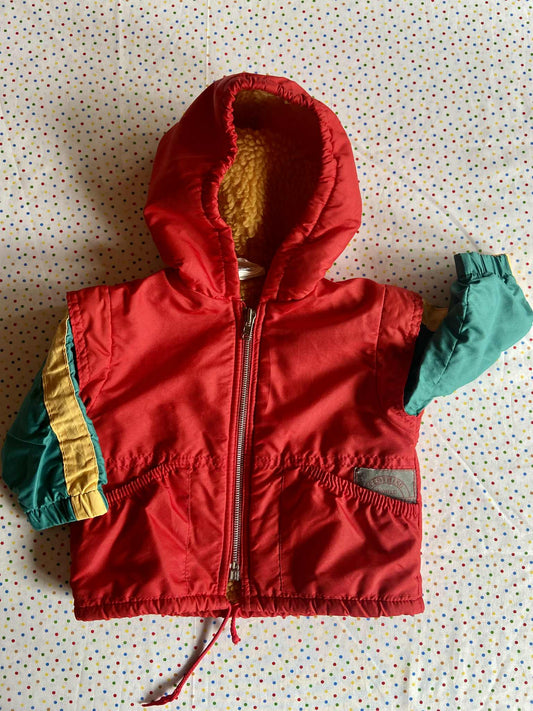 Manteau vintage doublé Moumoute COLORBLOCK