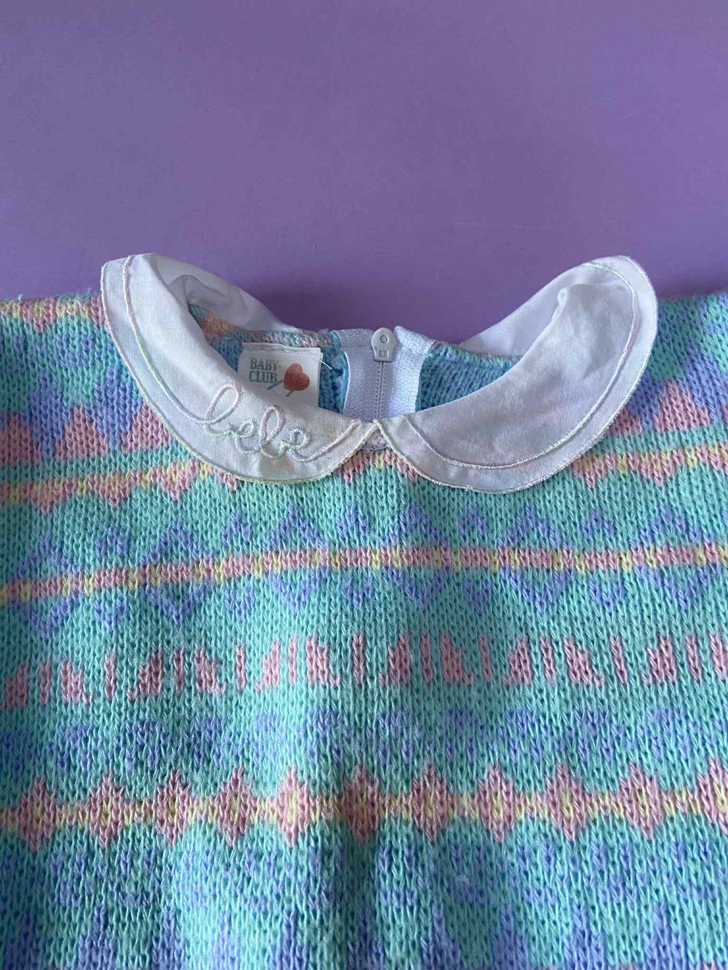Combi maille vintage PASTEL bébé