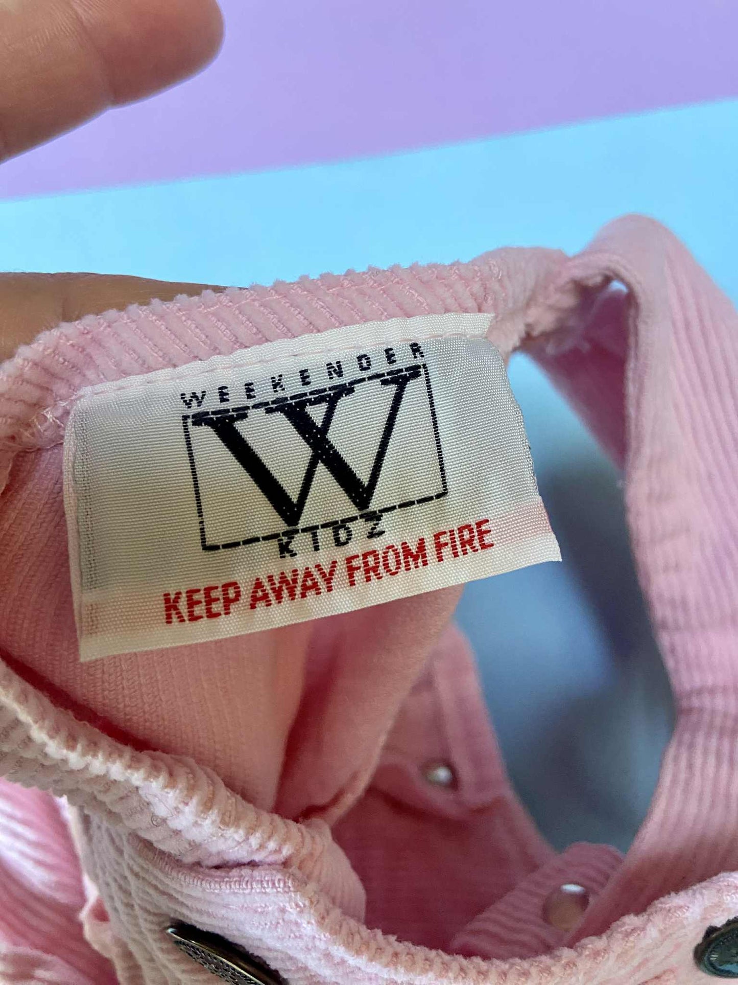 Salopette velours côtelé ROSE BONBON