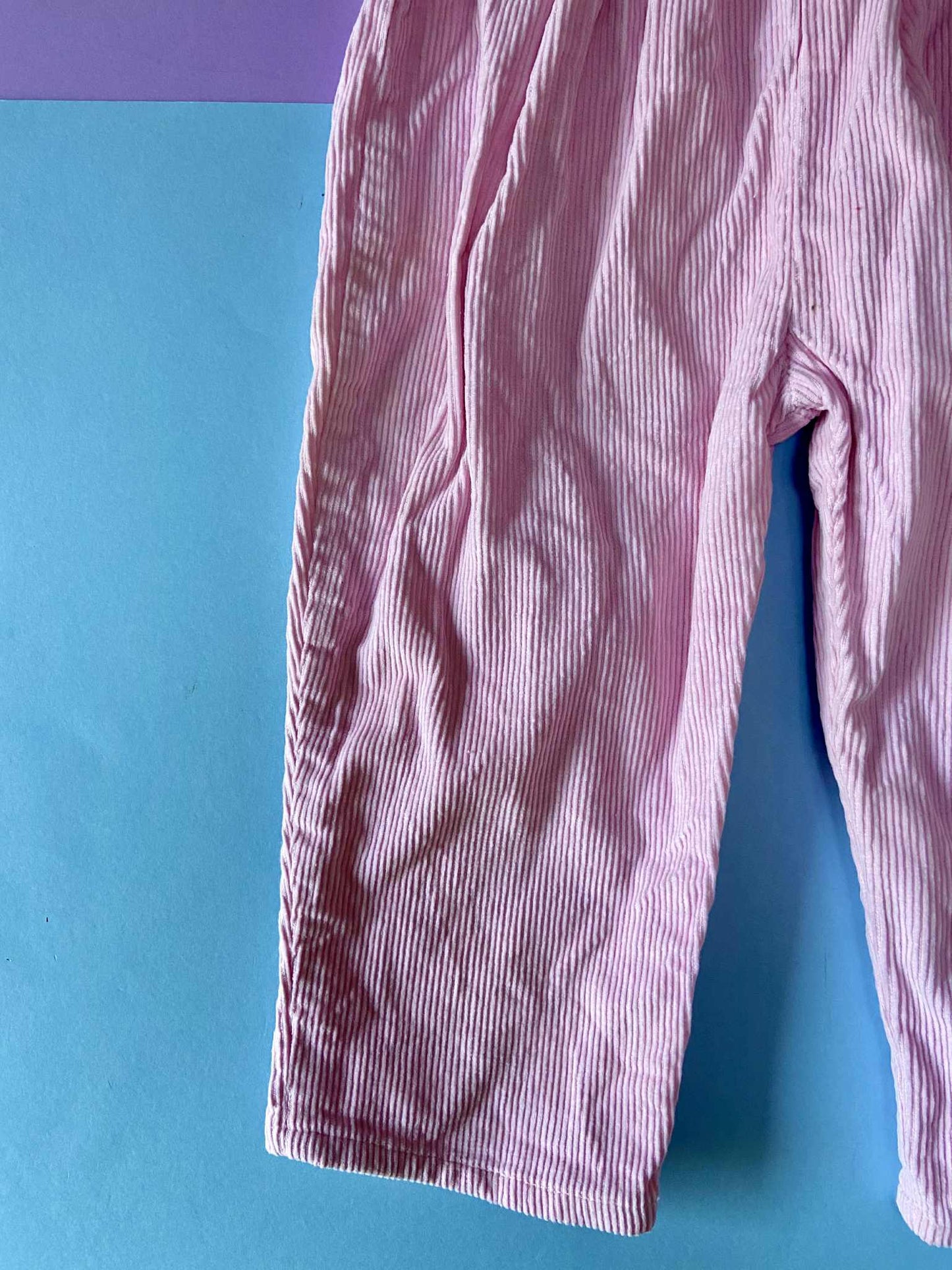 Salopette velours côtelé ROSE BONBON