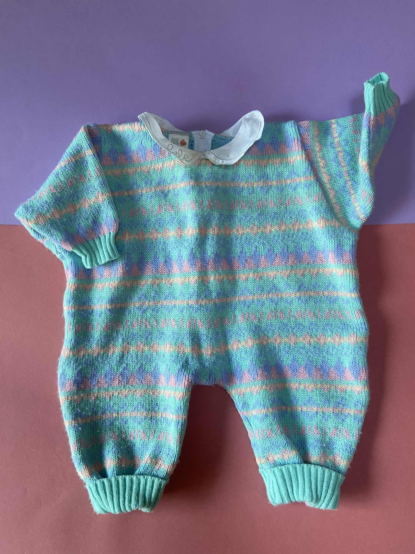 Combi maille vintage PASTEL bébé