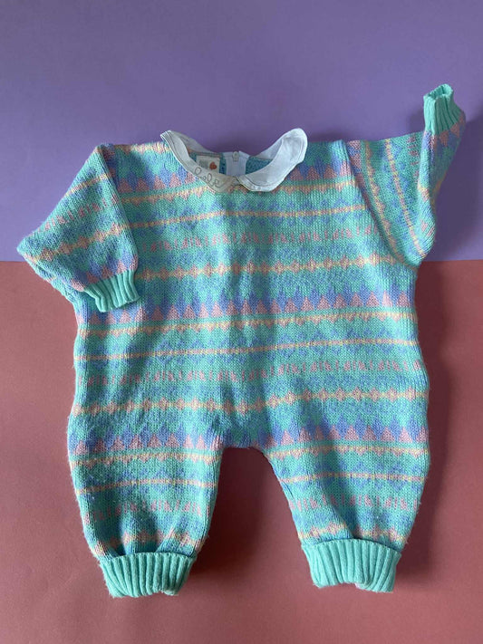 Combi maille vintage PASTEL bébé