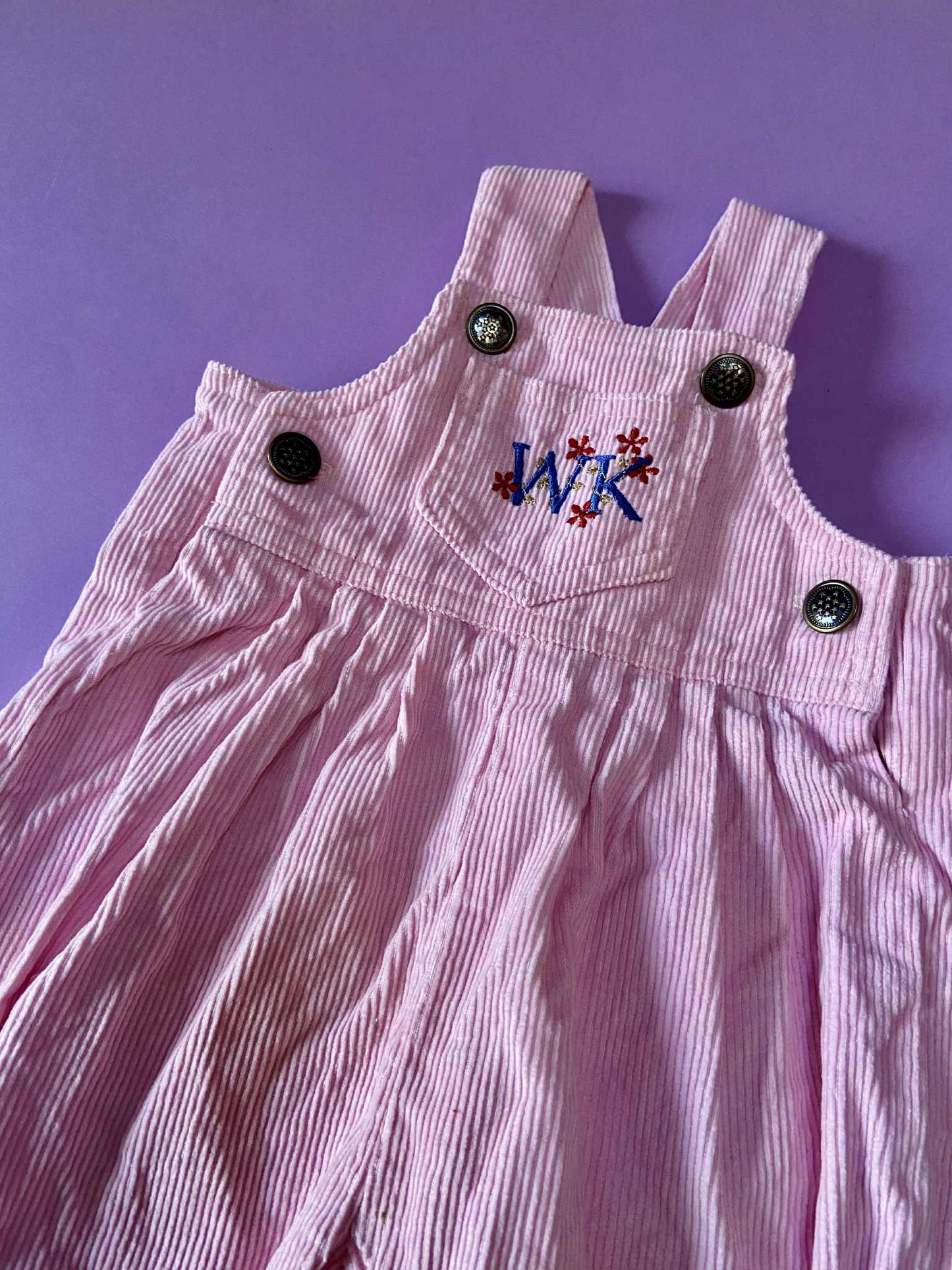 Salopette velours côtelé ROSE BONBON