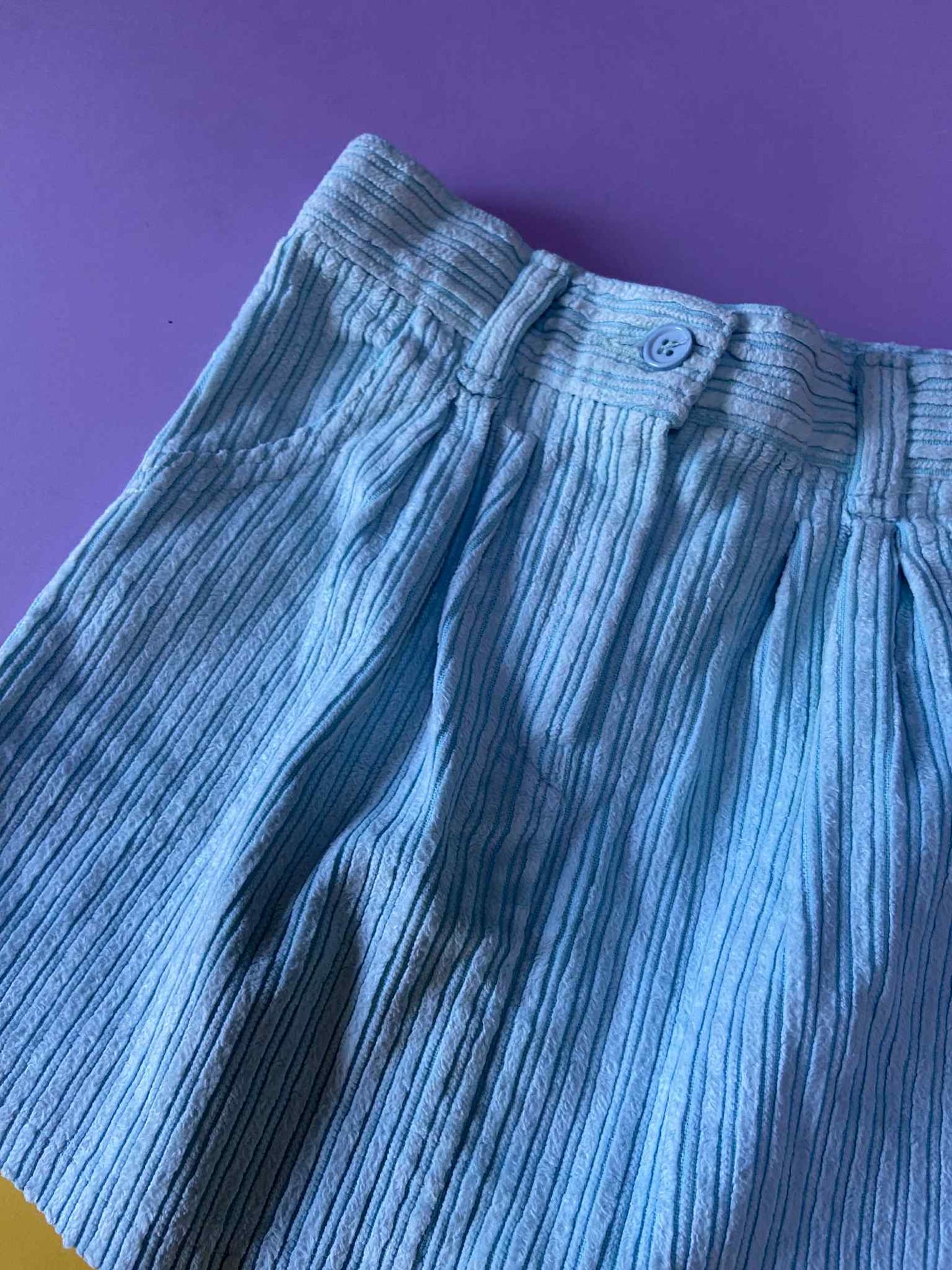 Jupe velours côtelé vintage BLEU CIEL